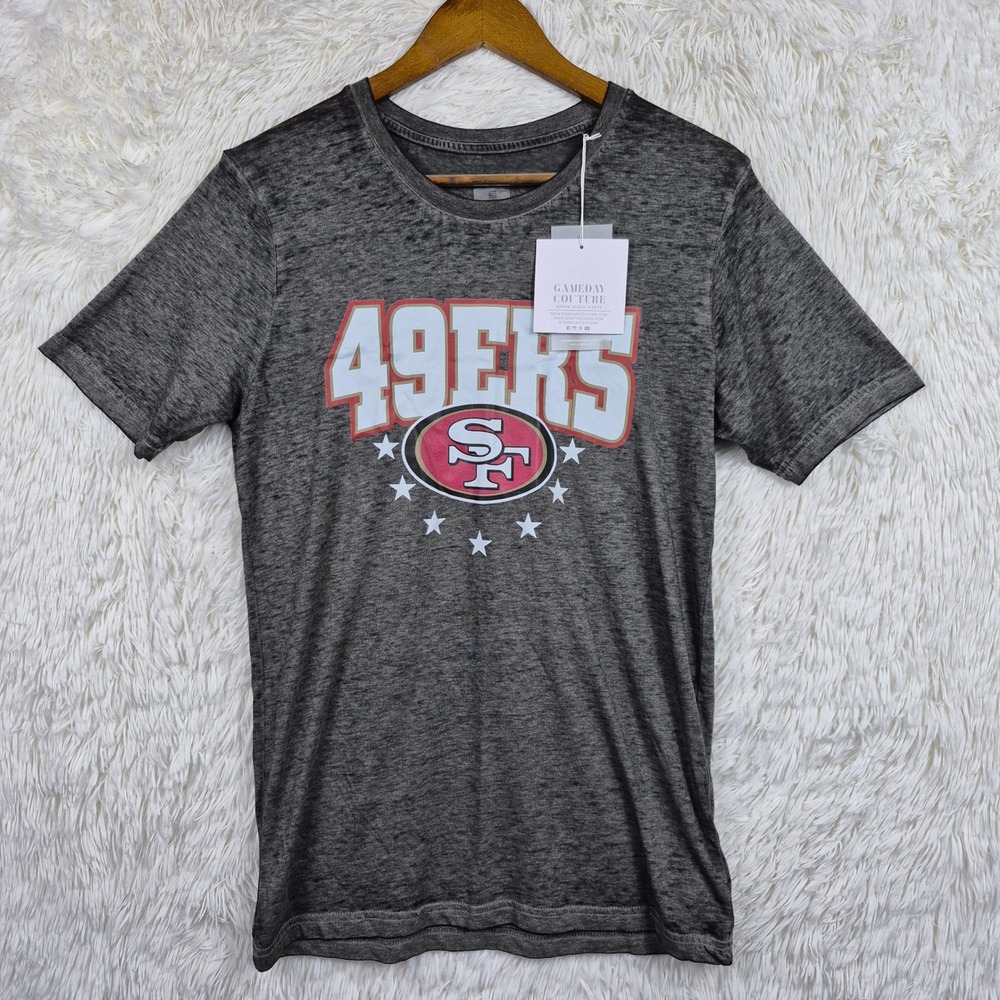 Gameday Couture San Francisco 49ers T-Shirt Gray Burnout NFL Graphic Tee